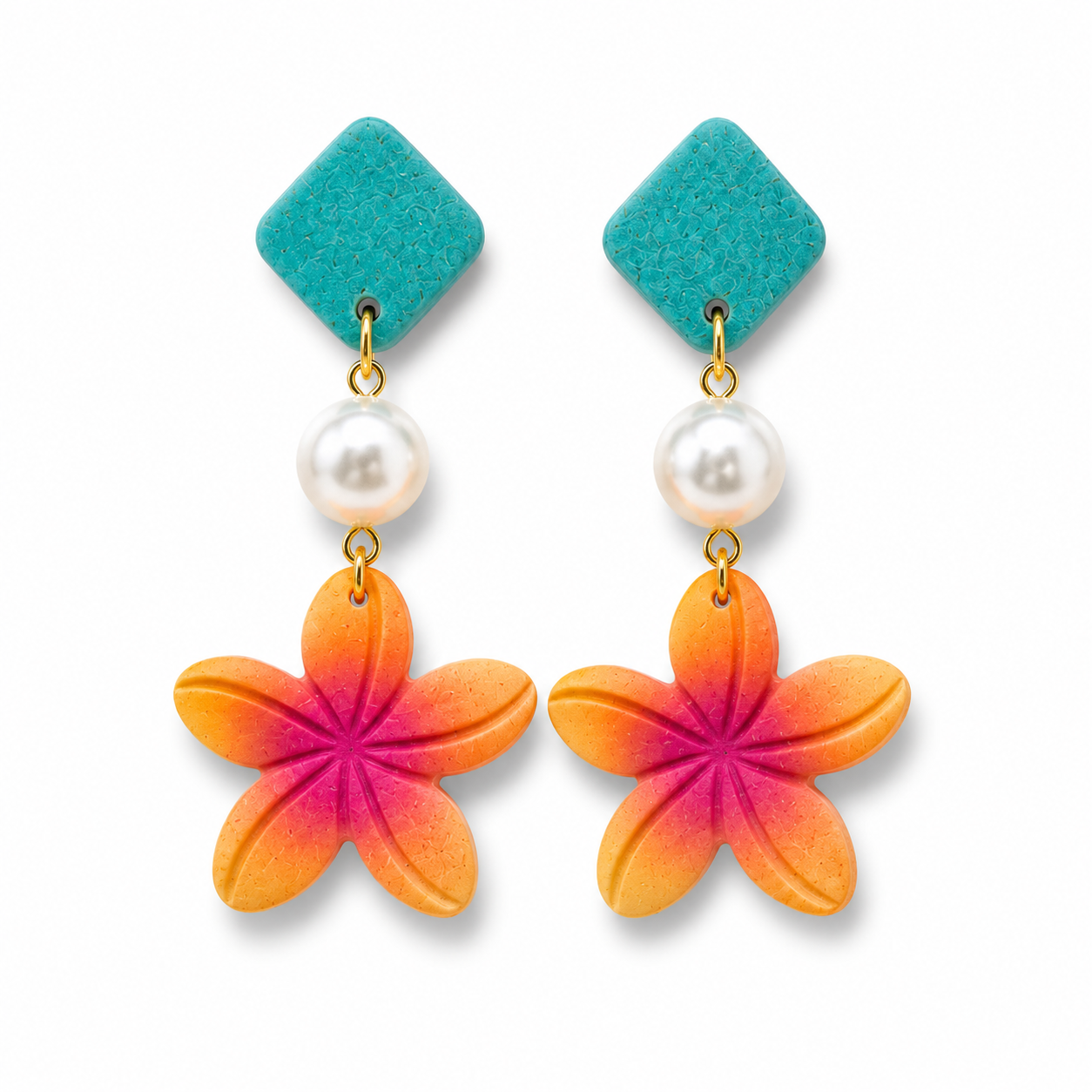 🇧🇸 Bahama Sunset Plumeria Earrings