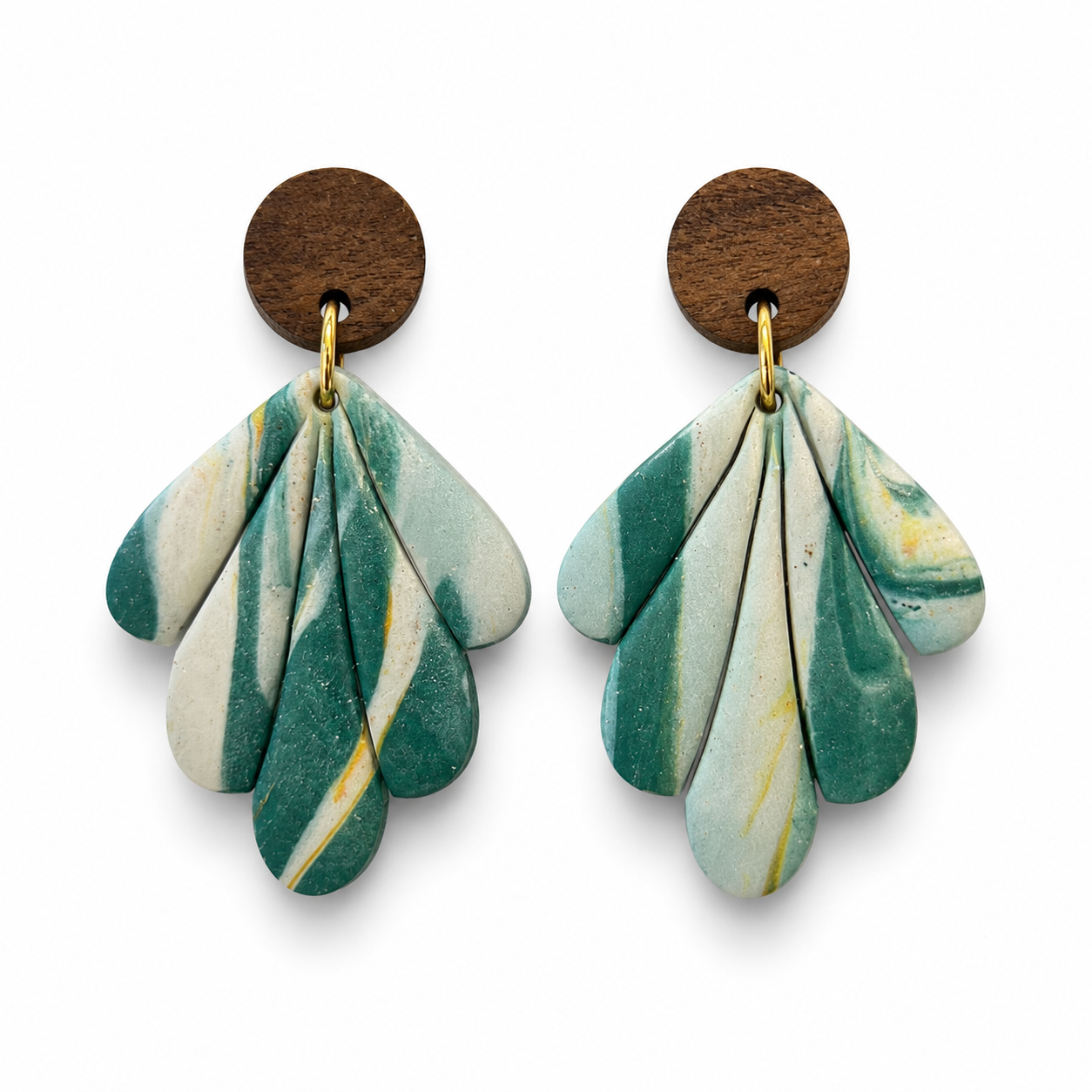 Sea Glass Fan Earrings