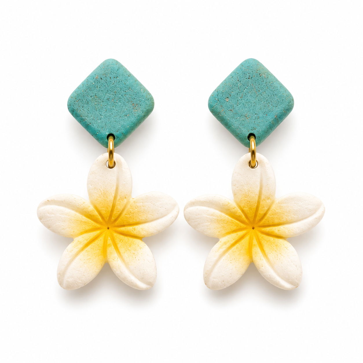 Lagoon Bloom Plumeria Earrings