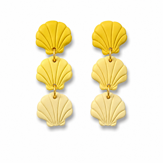 Golden Sunrise Seashell Earrings