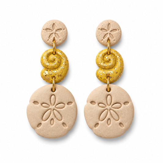 Golden Shore Sand Dollar Earrings