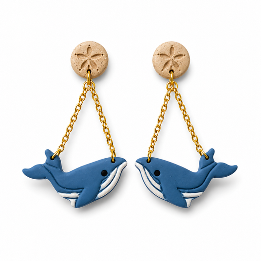 Coastal Whale Earrings