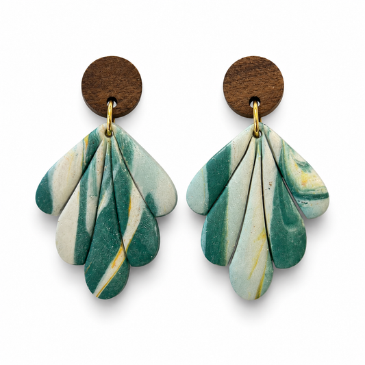 Sea Glass Fan Earrings