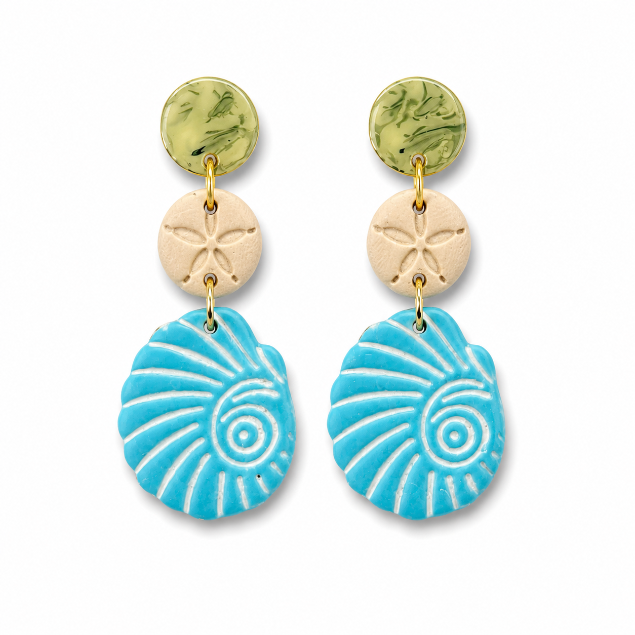 Ocean Breeze Nautilus Earrings