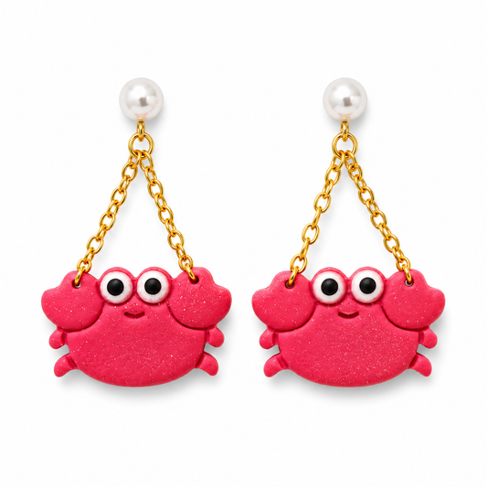 Pearl Crab Earrings