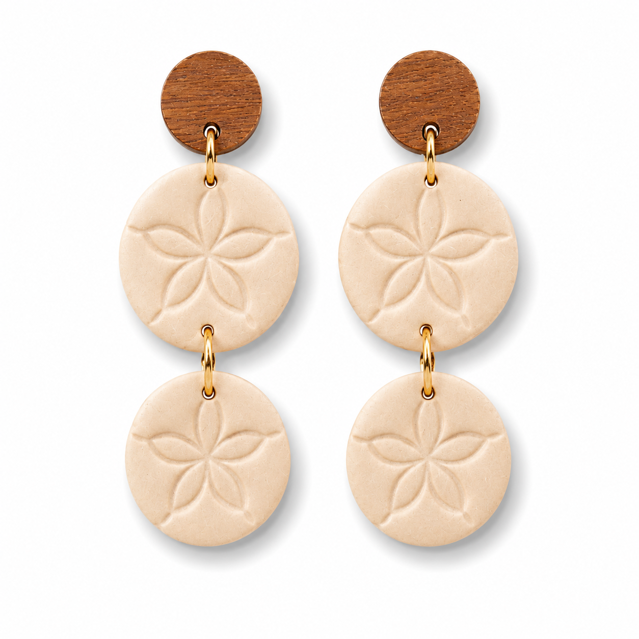 Sand Dollar Coastal Dangle Earrings