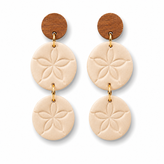 Sand Dollar Coastal Dangle Earrings